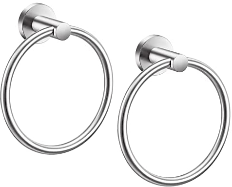 Pynsseu Handtuchring, gebürstetes Nickel, SUS 304 Edelstahl, Handtuchhalter, Wandhalterung, Handtuchhalter für Badezimmer, Küche, 2 Stück