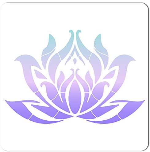 GORGECRAFT 12X12Lotus Flower Schablone Mandala Heilige Vorlagen Yoga Wiederverwendbare Kunststoff Zeichnung Malschablonen Vorlage Zum Malen Auf Karton Wand Stoff Fliesen Leinwand Heimdekoration