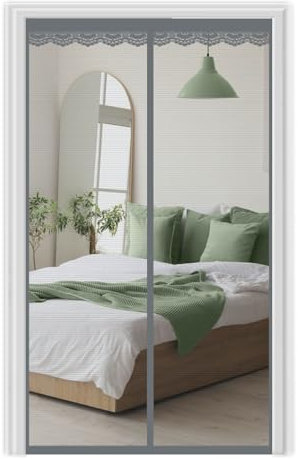 Zanzariera Magnetica per Porte 80x230cm Grigio Anti Zanzare Insetti Zanzariera Porta, Chiusura Automatica, Tenda Zanzariera Magnetica per Esterno, Balcone, Terrazzo