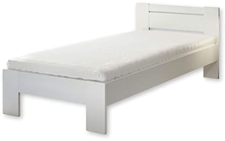 CANNES Futonbett 90 x 200 cm - Minimalistisches Jugendzimmer Bett in Weiß - 95 x 71 x 204 cm (B/H/T)