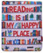 Reading is My Happy Place - Custodia per libro con cerniera, in tessuto lavabile da 23 x 27cm
