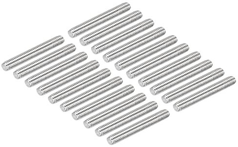 DMiotech 20 Paquet M6 x 45mm Entièrement Fileté Tige 304 Inox Acier Droite Main Filetages Tige Barre Goujons Colliers et Boulons en U