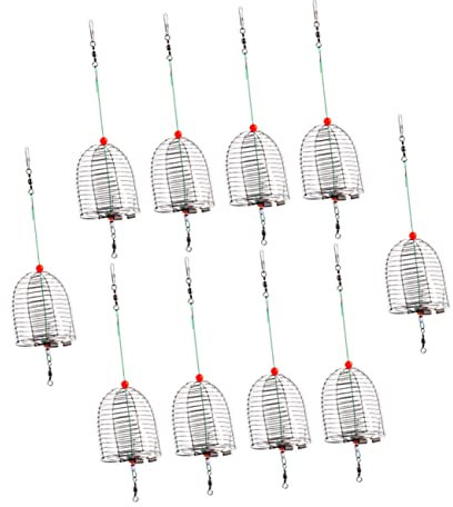 Sosoport 10 Stk Köderkäfig Aus Metall Angelfutter Angel Futterkorb Angelzubehör Futter Feder Totale Kontrollbälle Korb Angel Fangkörbchen Angelköderkäfig Rostfreier Stahl Angeln Gewöhnliche