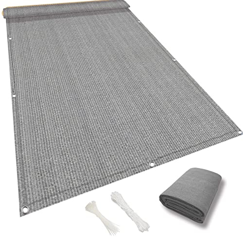 NINGBAI Balkonschutz Balkonabdeckung 80 x 600 cm 95% Privatsphäre, Winddicht UV-beständig Balkonbespannung Balkonsichtschutz HDPE 220g/m², Leicht Transparent für Balkongeländer Garten, Grau