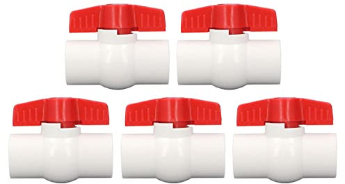 Vanne à Boisseau Sphérique à Poignée en T 5 Pièces, Vanne de Tuyau PVC Installation Rapide Interrupteur D'alimentation en Eau Vanne D'eau Remplace pour les Piscines (32mm)