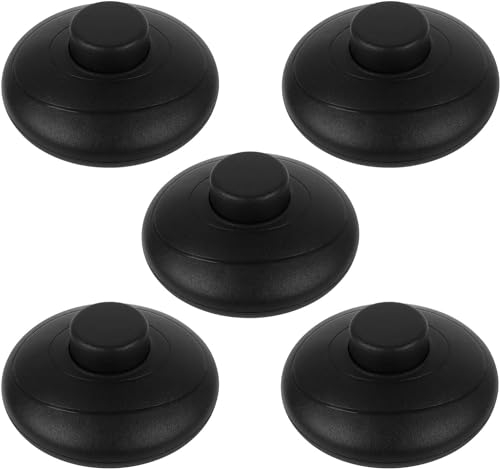 Ticeed 5PCS interruttore a pedale per lampada interruttore piede interruttore rotondo per alimentazione interruttore a pedale di ricambio per lampada da terra e da tavolo, diametro 70 mm, nero