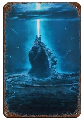 Godzilla Vs King Kong Filmposter 1 Blechschild Vintage Metall Pub Club Cafe Bar Home Wandkunst Dekoration Poster Retro 20 x 30 cm