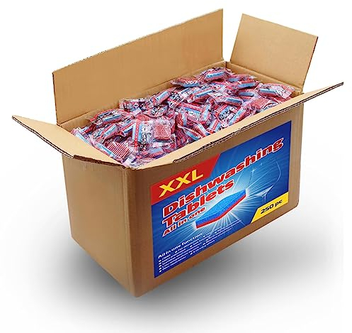 Lot de 250 Pastilles Lave-Vaisselle, Tablettes Lave-Vaisselle Tablettes 12 en 1 pour lave-vaisselle 250 pcs 4,5 kg