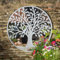 Tree of Life Outdoor Wall Mirror - Outdoor Round Garden Decor - Grey Tree of Life Makes a Ideal Memorial for Mum or Dad 650mm x 650mm (Grey, 65cm Round Tree of Life)