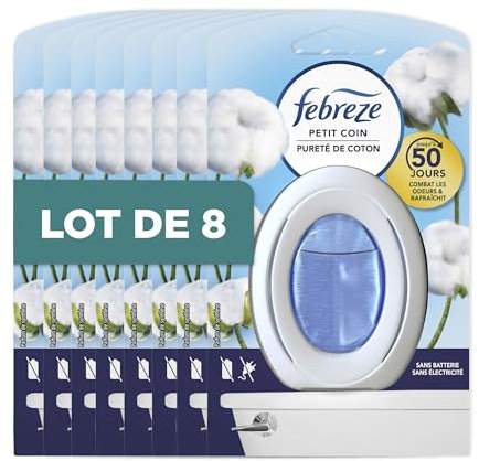 Febreze Petit Coin, Pureté De Coton Désodorisant WC En Continu Pour Élimination Et Prévention Des Odeurs 1 X 7.5 ML