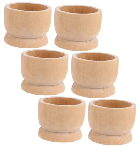 OUNONA 6st Eierschale Aus Holz Osterparty Gefallen Holzspielzeug Eierbecher Aus Holz Zeichenspielzeug Selber Machen Eierständer Pappbecherhalter Käseschale Deko Keramik Kuchenform Kind