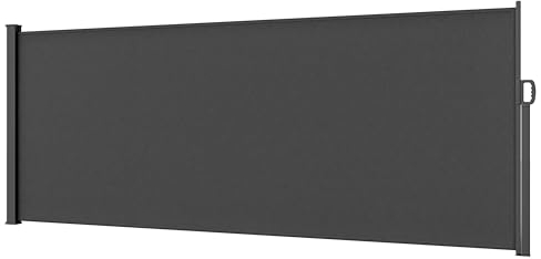 STEELSØN Seitenmarkise Zirella 160x500 cm ausziehbar, Sichtschutz für Balkon und Garten, Senkrechtmarkise außen Blickdicht mit Wandhalterung aus Aluminium, anthrazit