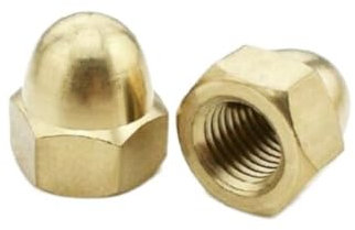 50 Stück DIN1587 Hutmuttern M4 Messing Hutmutter Hutmutter mit Hutrundkopf, Sechskantmutter