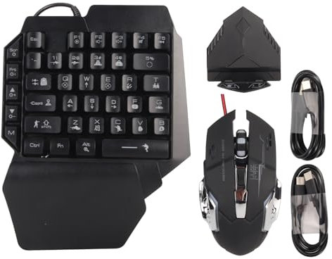 RGB Keyboard Mouse Converter Set for Mobile Games with Screen Casting, Compatible for PUBG and, Wired Wireless Combo for Android,