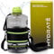Hydrate Bottles - 2.2L Large Water Bottle with Sleeve - Leak Proof BPA Free Impact Resistant Plastic - Unique Design with Carrying Strap - Ideal for Gym, Workout, Camping, Office - Bitter Lemon Design