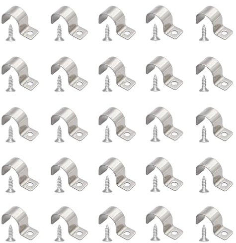 25 Pezzi Fascette Di Fissaggio Ø 20 Mm 20 Mm 304 Acciaio Inossidabile U-Tubo Morsetti Per Tubi Tubo Collari Per Tubi Per Tubo Collari Per Tubi Per Tubi Acqua, Gas, Tubi Pvc (Viene Fornito Con Viti)