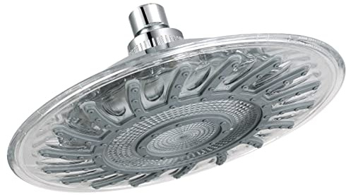 Duschbrause Set Regendusche 3 Farbwechsel, 20,3 cm, quadratisch, ABS-Finish, 12 LEDs für das Badezimmer Wasser Mischbatterie Bad (Silver, One Size)