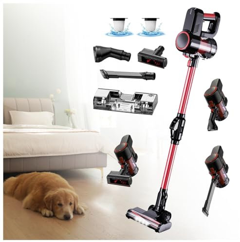 Aspirateur Balai Laveur sans Fil 5 en 1 Compact - Puissant 16000Pa, Balai Vapeur sans Fil pour Voiture, Maison, Bureaux, Poils d'animaux