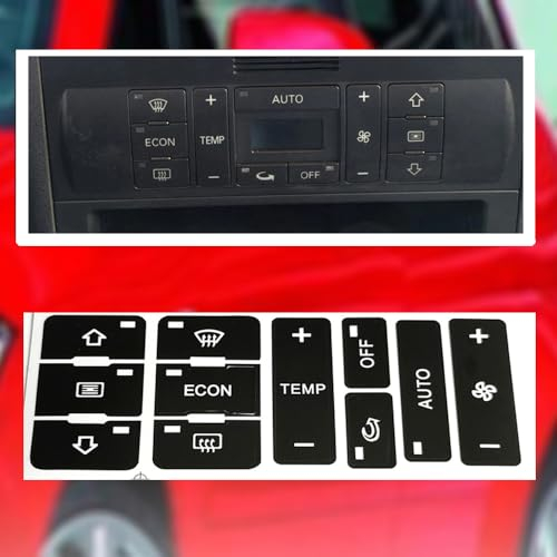 Jrfeng Auto Klimabedienteil Knopf Aufkleber für Audi A2/ A3 8L, Reparatur Abgenutzter Knopfschalter-Aufkleber Auto Styling Dekoration Zubehör