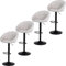 Youhauchair Barhocker 4er Set, Höhenverstellbar Mit Lehne Und Fußstütze - Atmungsaktives Und Schmutzabweisendes Leinengewebe, Beige