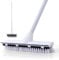 CLEANHOME Floor Scrubbing Brush with Handle, Tough and Dense Bristles for Cleaning Tile Crevices, Hard Floors, Rubber Squeegee, Segmented Iron Rod - up to 50in Long