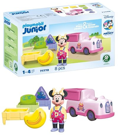 Playmobil JUNIOR & Disney | Minnie Mouse fruit transporter with sorting fun | Sustainable toy from 1 year | Promotes motor skills & first learning | With shape sorting function | 71770