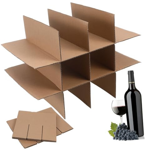 NUOBESTY 1 Set of Glass Dividers for Moving Dividers for Moving Boxes Corrugated Dividers Medium Moving Boxes Cardboard Dividers for Plate Dividers Paper Beige Pack of 5