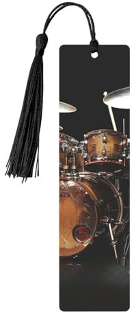Cooles Schlagzeug-Set, bedruckte Lesezeichen, exquisite Metall-Lesezeichen für Frauen, ideales Geschenk für Buchliebhaber, 15,2 x 3,5 cm