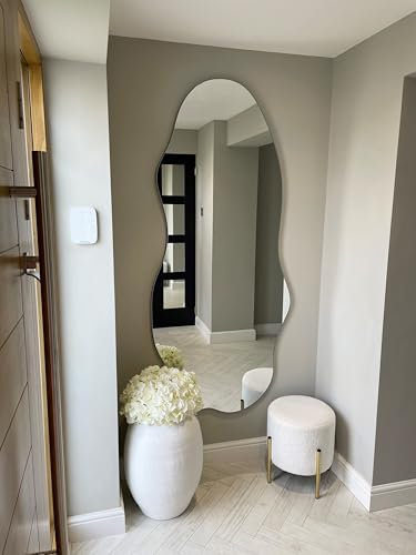 MirrorOutlet Large Irregular Organic Pebble, Frameless Mirror Wall Mounted: Asymmetrical Home Decor Mirror for Bathroom, Entryway, Bedroom & Living Room: Size 180CM X 80CM