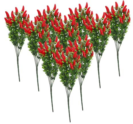 IMIKEYA 10stücke Pflanze Gefälschte Rotes Kunstgemüse Lebensechtes Gefälschtes Scharfes Chili Bündel Aus Kunststoff Obst Für Dekor Und Fotografie