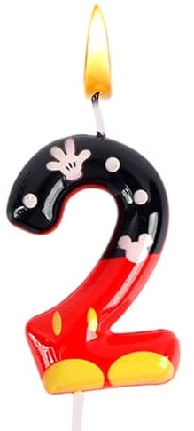 Mickey Birthday Candles, Mickey Candles Numbers 2, Cake Candle, Birthday Decoration, Cake Topper, Cake Decoration, Candles with Patterns, Children's Birthday, Wedding Parties, Anniversaries