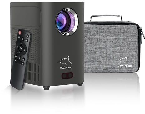 VenirCool Projector Q3 Standard 550 ANSI/8000 ISO LUMEN Android 11 1080P 4k Support FHD Display - Wifi & Bluetooth Mini Smart Projector for Home Theater & Outdoor Movies with Portable Ceiling Mount