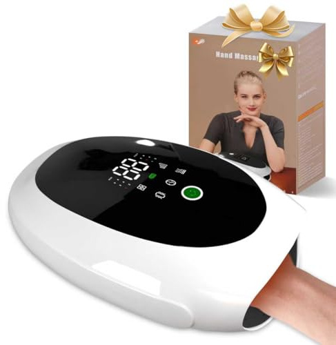 ALLILUYAA Elektrische HandmassagegeräTe,Kabellose Handmassagegerät mit WäRmefunktion Und Kompression, 6 Modi, Lindern MüDigkeit, für Arthritis und Karpaltunnel, Geschenke für Geburtstag