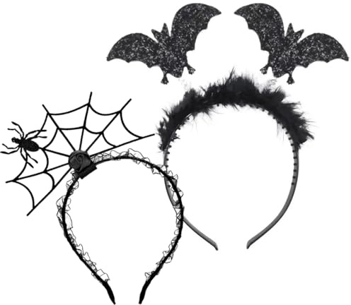 VYIBPDY 2PCS Halloween haarreif damen,halloween kopfschmuck spinne für Frauen Halloween Fasching Party Cosplay