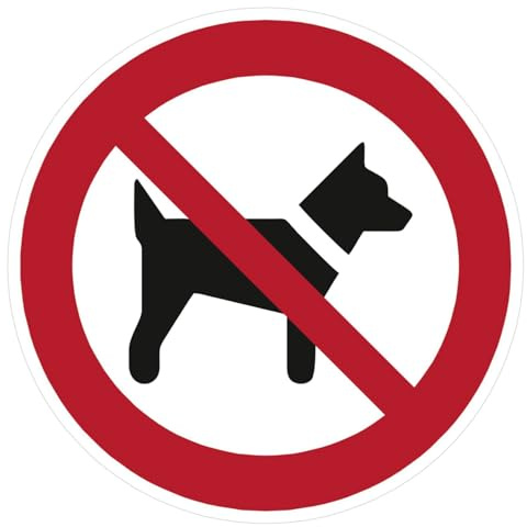 Hunde verboten Aufkleber 5 cm - Verbotsschild Hund Symbol - Wetterfester Hundeverbot Hinweissticker für Tür Schaufenster Praxis Büro Privatgrundstück - Kratzfest UV-beständig rund