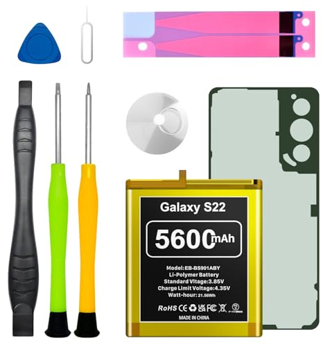 5600mAh Battery For Galaxy S22, EB-BS901ABY Replacement Battery for SM Galaxy S22 5G SM-S901U SM-S908B, SM-S908B SM-S908U, SM-S908U1 with Professional Tool Repair Kit