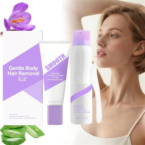 Cloud Sense Hair Removal Mousse,Cloud Sense Smooth Hair Removal Spray,Bikini Pain-Free Hairs Removal Cream,Quick & Effective HairRemoval, for Sensitive Skin Facial Intimate (1 Set)