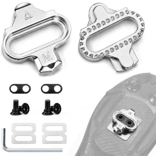 toptrek Fahrrad Schuhplatten kompatibel mit Shimano SPD Cleats SH51 SH56 | 2-Loch Fahrrad Cleats, Rennrad Cleats mit rutschfeste Platten, Klickpedale Stollen Set für Indoor-Cycling/MTB-/Rennradfahren