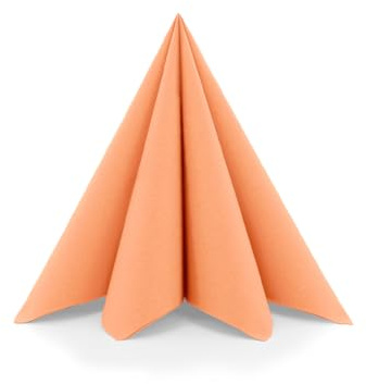 Sovie HORECA Serviette in Aprikot/Orange aus Airlaid, 40x40 cm, 50 Stück | 1/4 Falz, extrem saugstarke Einwegserviette, Ideal für Hochzeit & Partys