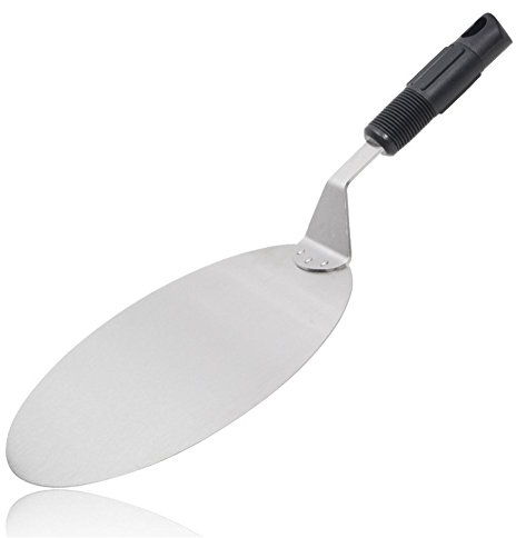 10 Inch Stainless Steel Round Pizza Peel Pizza Lifter Baking Shovel Paddle Great for Baking Homemade Pizza, Cake and Bread or Cheese Serving Tray Oven