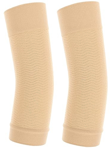 Paire de manchons élastiques de compression pour amincir et amincir - Manchons de pour le sport et le fitness (beige), beige, 2 Stück (1er Pack)