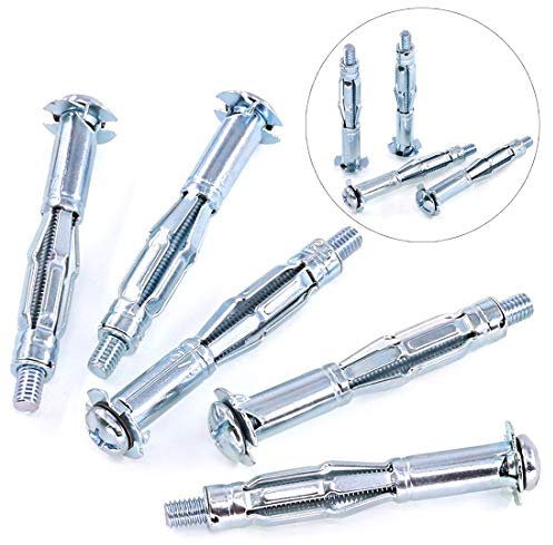 Swpeet 30 pcs M4 × 32 Heavy Duty Acier zingué Molly Boulon Assortiment kit, creux disque mural Ancre Vis Assortiment kit pour sécuriser cloison sèche, Sheetrock, Plâtre et de carrelage