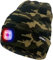 ATNKE LED Beleuchtete Mütze,Wiederaufladbare USB 4 LED Rot und Blau Leuchten Blinkender Laufmütze mit Licht Extrem Heller Lampe Winter Warme für Herren und Damen Geschenke/Camouflage Green