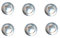 Silber Teller 6er Set Platzteller aus Kunststoff 33 cm