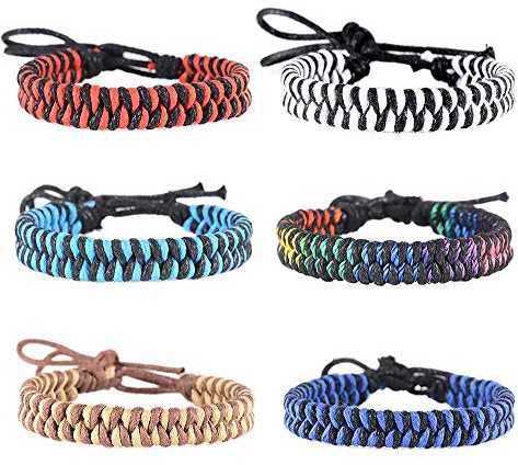 VU100 6PCS Tresse Corde Bracelets Fait main Amitie Bracelet pour Homme Femme Enfant