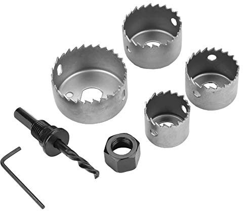 Taidda Hole Saw Bit, Hole Saw Drill Bit Cutter Tool 1 set 32 38 44 54mm High Carbon Steel Hole Saw Drill Bit Cutter Tool for Woodworking