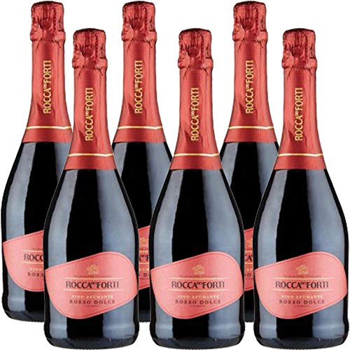 Vino Spumante Rosso Dolce | Rocca dei Forti | 6 Bottiglie 75 Cl | Idea Regalo