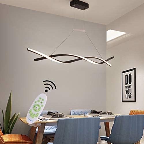 LED Pendelleuchte Esstisch Esszimmer Lampen Hängelampe Moderne Dimmbar Mit Fernbedienung Hängeleuchte Wohnzimmer Küchenlampen Hängend Leuchte für Büro Couchtisch Hotel Bar Deko Decke Pendellamp L120cm