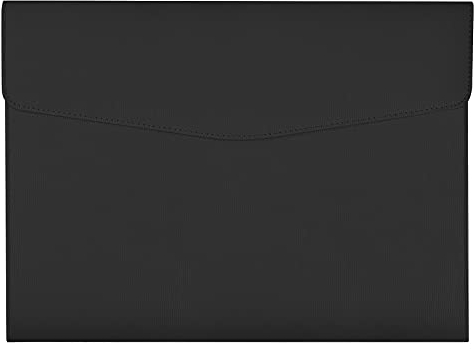 Pochette Porte-documents A4 Enveloppe Sac de Fichier Dossier de Fichier Chemises Pochettes à Dossier File Folder en Cuir PU Sachets Pour Stockage Lettre Papeterie Fourniture de Bureau Étudiant, Noir