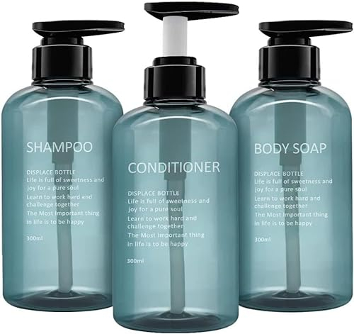 Alacritua 3 Stück 300ml Pumper für Flasche, pumpflaschen Set,Seifenspender aus PET Plastik, Lotionspender Leer Flasche mit Lotion Pumpe Spender Ideal für Küche Bad (C: 3 PCS (300ml))